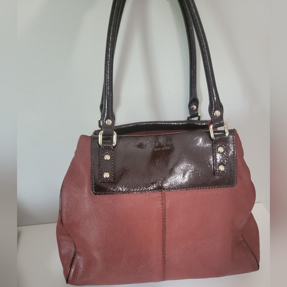 Kate Spade vintage brown leather and patent leather bag